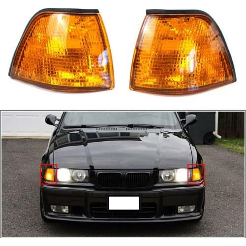 1 Pair Turn Signal Lamp Shell Amber Corner Light Lens Fit for BMW E36 3 Series 2 Door Coupe/Convertible 318is 323i M3 1992-1998