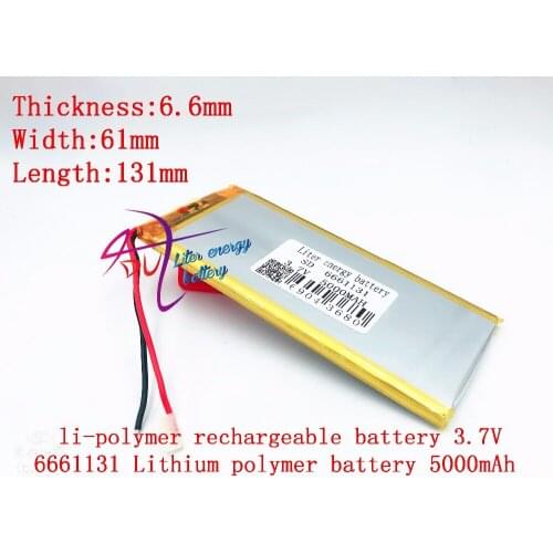 1pcs/lot 6661131 3.7 V lithium polymer battery 5000 mah DIY mobile emergency power charging treasure battery