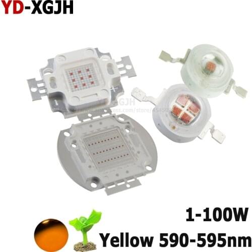 10pcs/lot Hot High Power LED Chip Yellow 1W 3W 5W 10W 20W 30W 50W 100W LED Light For Stage lighting for entertainment decoration