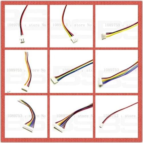 100Pcs JST XH2.54 2/3/4/5/6/7/8/9/10/12 Pin Connector Plug Wire Cable 26AWG 20cm Length