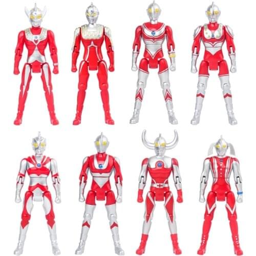 11cm Capsule Toy Ultraman Salted Egg Supreman Ace Taro Father Mother of Ultra UltraSeven Zoffy Figure Doll with movable joints