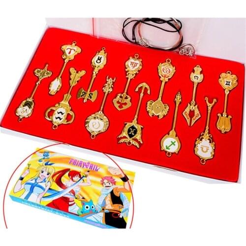 12pcs/set Big Size Anime Figure Fairy Tail Lucy Natsu Cosplay Key Keychain Brinquedos Action Figure Collectible Doll Toys