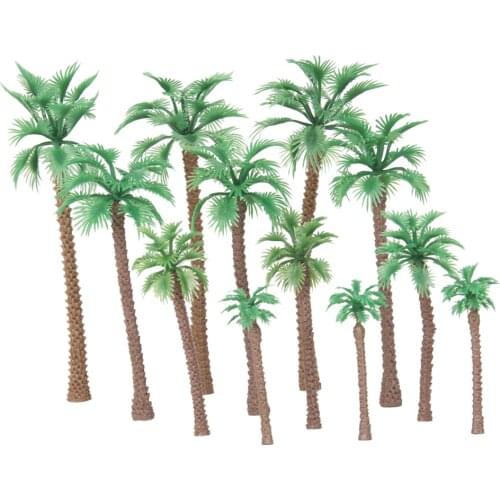 12pcs Layout Model Train Palm Trees Scale HO O N 6-11cm Model Scenery