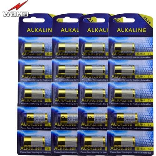 20pcs/4pack Wama 4LR44 6V Dry Alkaline Batteries Cells Cosmetic Pen Dog Bark Control Camera 28A 4AG13 544 L1325 4A76 Battery New