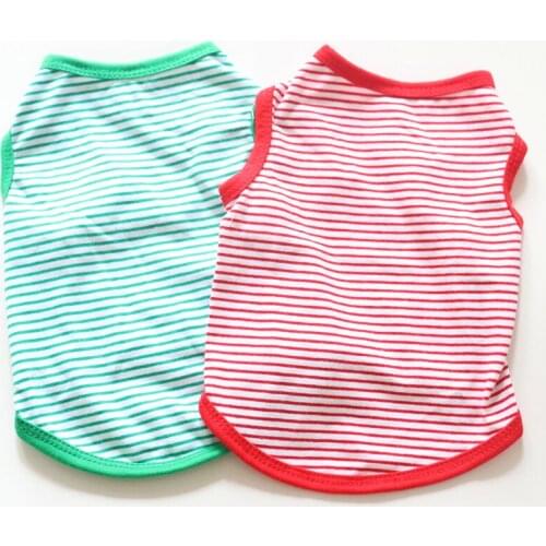 2018 Summer Pet Dog Clothes Cotton Cute Striped Cats Puppy Dog Vest Shirt Clothes for Small Dogs Cats Chihuahua Pet Apparel