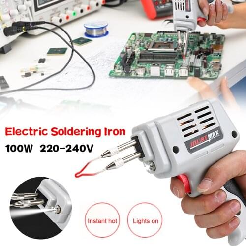 22099(EU) 100W Electric Soldering Iron Tin Gun Automatic Solder Wire Tools LED Light Circuit Board Welding Wire Home DIY Gadgets