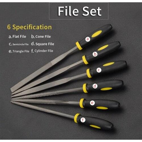6Pcs Woodworking Files Set Carbon Steel Rasp File Wood Plastic and Rubber Grinding and polishing Efficient Tools Rasp