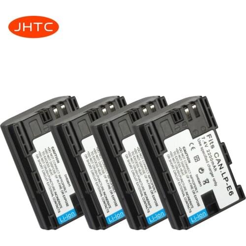 JHTC 2200mAh LP-E6 LP E6 LP-E6N Camera Battery For Canon EOS 5DS 5D Mark II Mark III 6D 7D 60D 60Da 70D 80D DSLR EOS