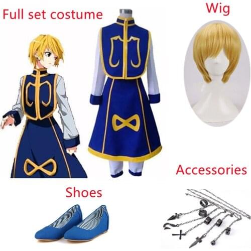 Anime Hunter X Hunter Kurapika Cosplay Costume Men Women Carnival Party Full Set Performance Costumes Adult Suit Uniform Wig