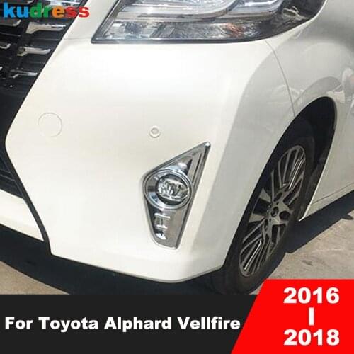 For Toyota Alphard Vellfire 2016-2018 ABS Chrome Reflector Front Fog Light Lamp Cover Sticker Decoration Trim Accessories