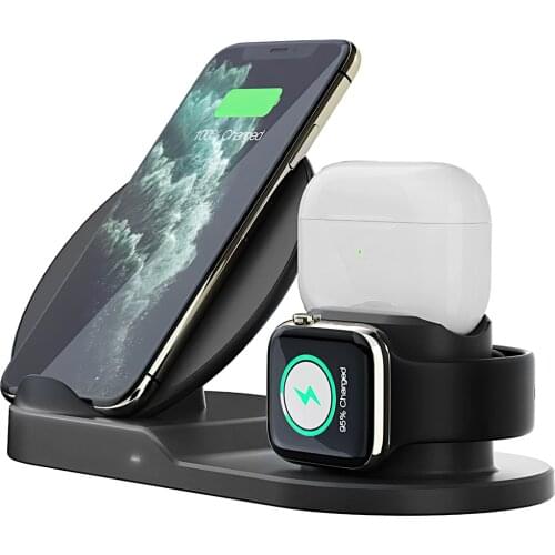 Wireless Charger QI Wireless Charging 3 In 1 Fast Dock Type-C Desktop Charger with Cooling Fan for iPhone Apple Watch Earphone