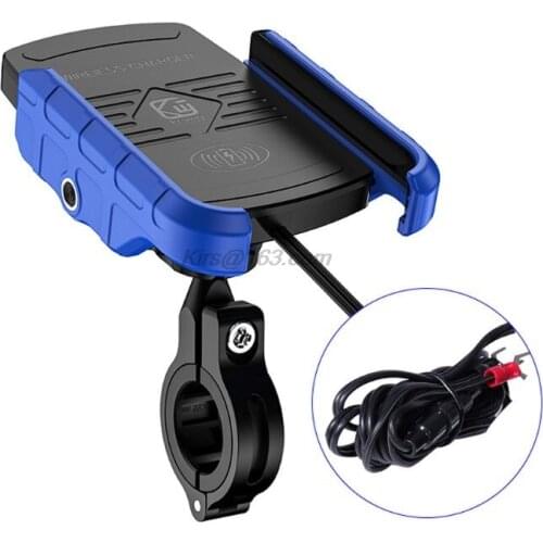 Waterproof 12V Motorcycle Phone Qi Fast Charging Wireless Charger Bracket Holder Mount Stand for iPhone Xs MAX XR X 8 Samsung Hu