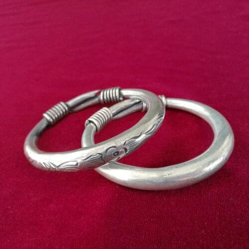 Dragon Phoenix heavy industry bracelet with traditional round solid plain face