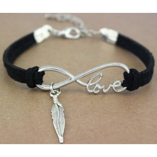 Feather Key Moon Star Wings Infinity Love Charm Alloy Bracelets Women Men Girl Boy Unisex Jewelry Red Blue 20 Colors