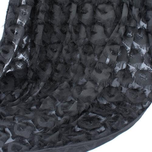 3D Eyes Feature Tassel Fringe Chiffon Fabric Dress Making designer fabric 150cm wide by Yard