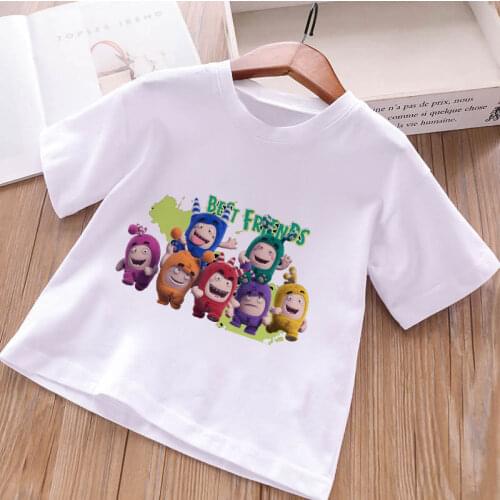 3 Color Summer Short Sleeve Kids T Shirt For Boy 2021 Cartoon Casual Shirts For Girls Tops The Oddbods T Shirt Children Clothes