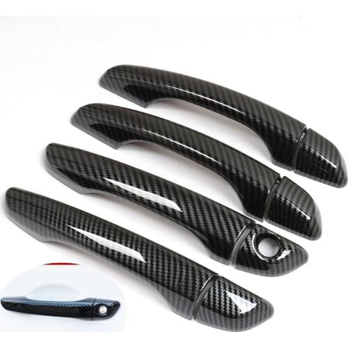 Hyundai i30 GT PD Elantra 2017 - 2020 New Chrome Carbon Fiber Car Door Handle Cover Trim Sticker Car Styling Accessories Overlay