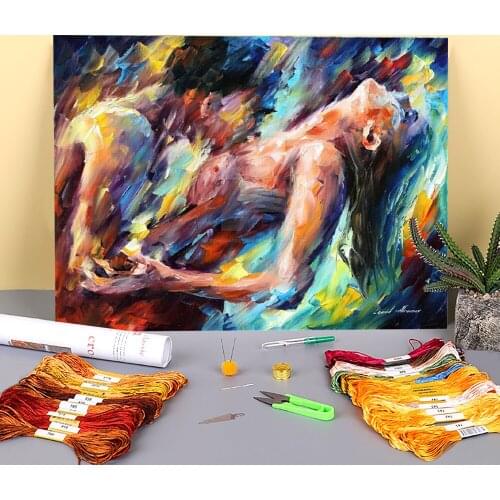 Oil Painting Style Passion Pre-Printed 11CT Cross-Stitch Embroidery Kit DMC Threads Handiwork Hobby Craft Knitting Jewelry