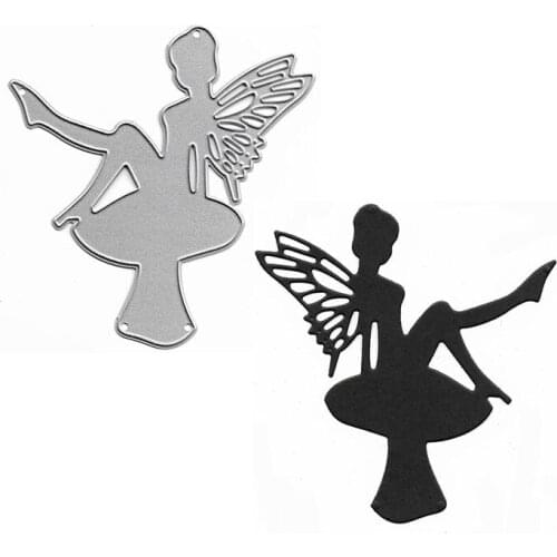 A Girl with Wings Metal Cutting Dies for Diy Scrapbook Embossing Folder for Card Making Clear Stamps Photo Album Stencil