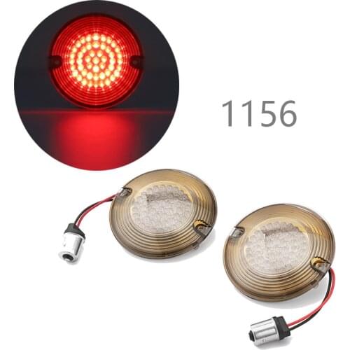 Motorcycle Flasher 1156 Rear Flat Style Diodes LED Turn Signal Lights Red Running Brake Lights For Harley FLHR FLHT
