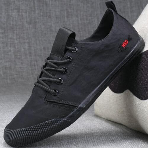 High Quality Anti-Slip Men lace up Flats Classic Men Canvas Shoes Breathable Comfortable Casual Shoes A23-55