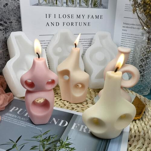 2021 New Silicone Candle Mold DIY Scented Candle Silicone Mold Geometric Bottle Candle Mold Plaster Craft Decoration Mold Molds