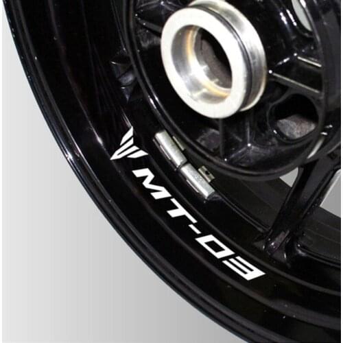 New Motorcycle Reflective wheel Tire logo creative stickers rim inner Decorative waterproof decals for YAMAHA MT-03 mt 03