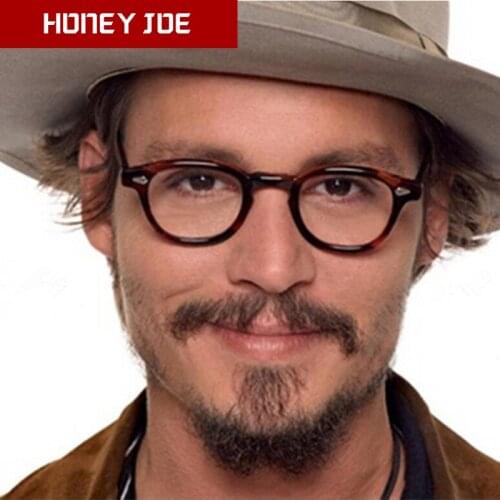 Vintage Glasses Frame Men Johnny Depp Style Anti Blue Light Glasses Designer Women Clear Lens Eyeglasses Optical Spectacle Frame
