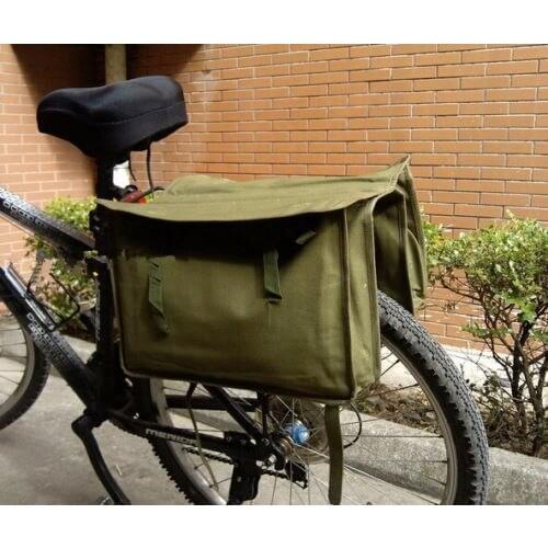 Original Vintage OD Green Military Surplus Style Messenger Bag Bicycle Pannier