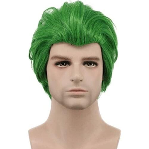 Movie Joker Wig Fancy Carnival Green Short Hair Halloween Cosplay Arthur Fleck Outfit Joker Made Joker Mask with Wig