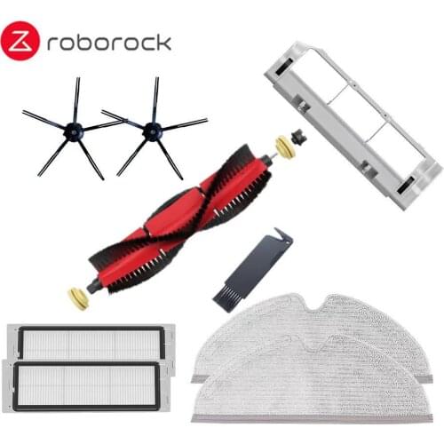 Roborock Accessories Detachable Main Brush, 5 Arms Silicon Side Brush Washable Filter For S5 Max S6 S50 S6 MaxV S4 E4