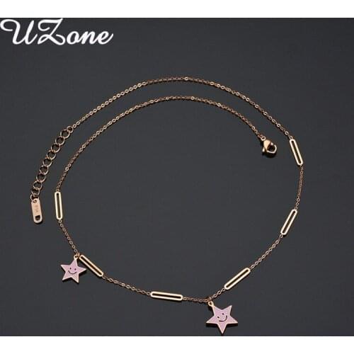 UZone Limited Star Necklace Stainless Steel Smile Star Pendant Necklace Cute Girl Gift