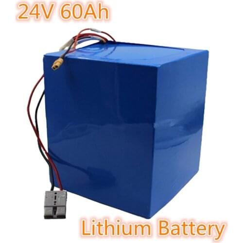 High quality 24V 60Ah rechargeable lithium battery pack with BMS li-ion for 1000W motorcycle Electric Bike Solar energy storage