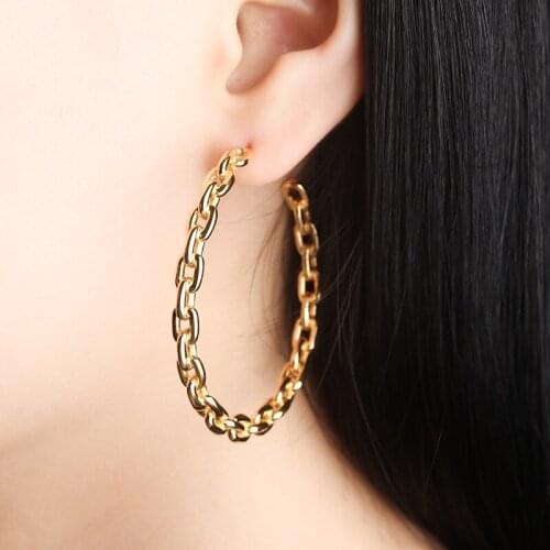 Funmode Trendy Hip Hoop pendientes mujer Big Rope Shape Circle Women Earrings Wholesale FE54
