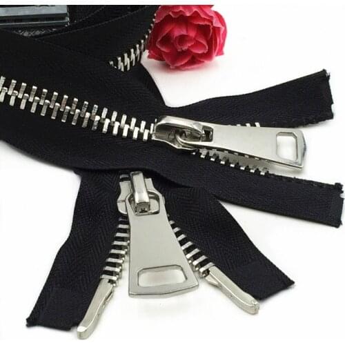 1pc 80cm 100cm 120cm #10 metal zipper for sewing two way double sliders lighting for down jacket windbreaker coat zipper repair