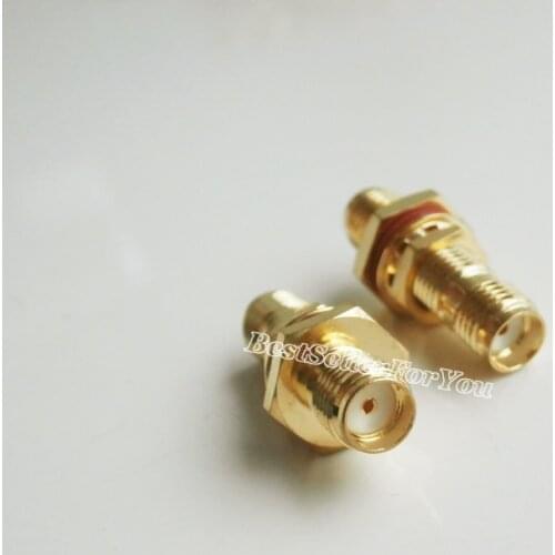 1Pcs Adapter SMA Connector Female To SMA Connector Female Bulkhead Panel Mount RF Connector Straight Waterproof