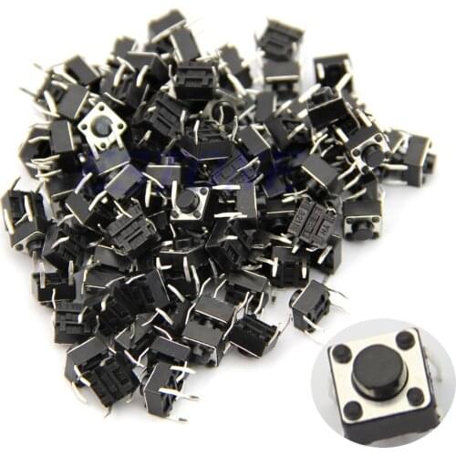 100pcs 6*6*5mm 4pin Quality Mini Micro Momentary Tactile Push Button Switch -Y103