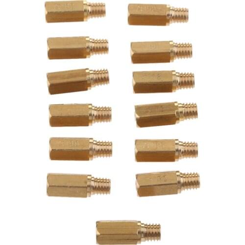 13Pcs Copper Injector Nozzles Motorcycle Carburetor Main Jet Kit Brass Fuel Supply System Replacement Parts for Carburetor