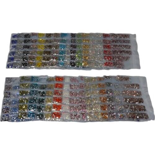 1584PCS Mixed Sizes Flatback Glass Nails Rhinestones SS4-SS16 Nail Art Decoration Stones Shiny Gems Manicure Accessories