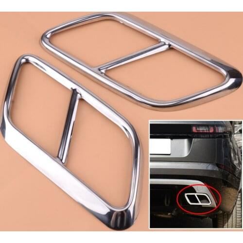 2pcs Steel Exhaust Muffler Tip Pipe Cover Trim Polish Fit for Land Rover Range Rover Velar 2018 2019