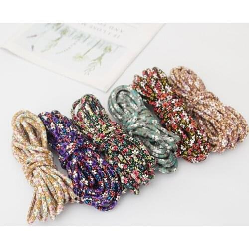6mm Japanese Style Pet Collar Accessories Floral Pu Core-Spun Rope For Handmade Necklace And Bracelet DIY Supplies 5m TJ2299-1