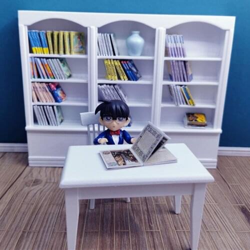 A05-X028 children baby gift Toy 1:12 Dollhouse mini Furniture Miniature rement Doll accessories white Bookcase bookshelf 1pcs