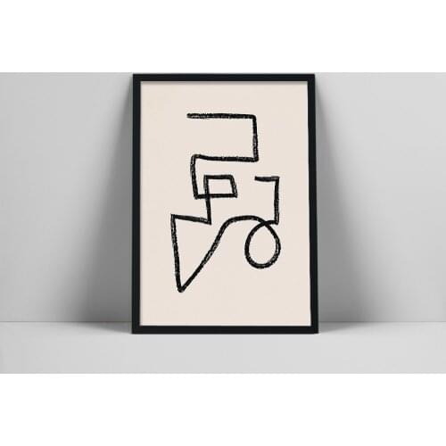 Abstract Brush Stroke Art Print | Neutral Color Poster | Abstract Line Wall Art | Earth Tone Poster | Geometric Arrawineutral To