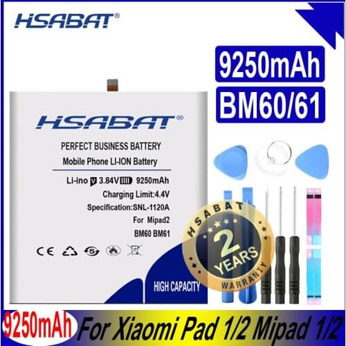 HSABAT 9250mAh BM60 BM61 Battery for Xiaomi Mi Pad 1 Mipad 1 A0101 Xiaomi Pad 2 Mipad 2 7.9 inch