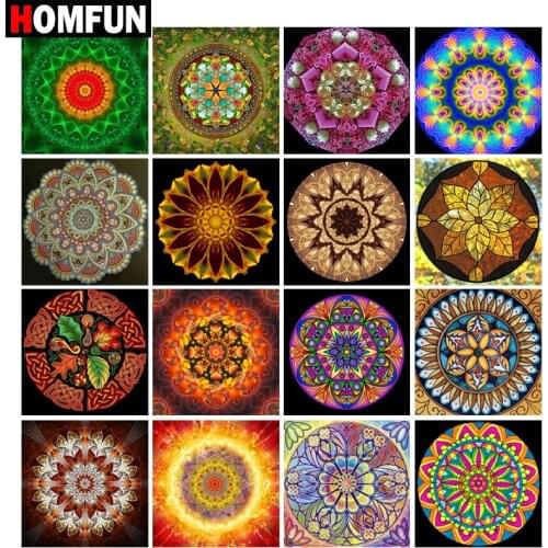 HOMFUN Full Square/Round Drill 5D DIY Diamond Painting "Religious Mandala" 3D Embroidery Cross Stitch 5D Home Decor Gift