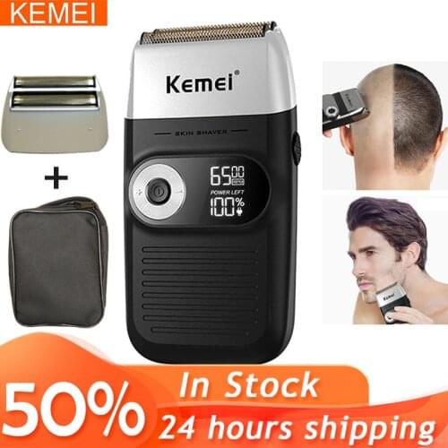 Kemei Electric Shaver for men Electric Razor achine Reciprocating beard trimmer Multifunctional hair shaver Beard cleaning