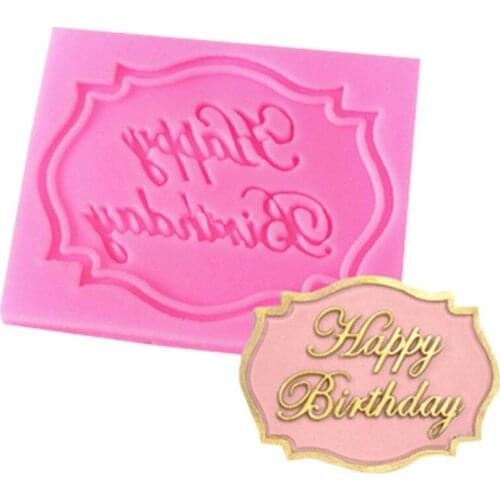 Happy Birthday Letter form silicone mold chocolate fondant cake decoration Tools cupcake mould