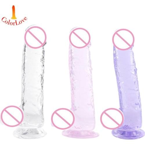 Crystal Jelly Masturbation Sex Toys Artificial Reality Dildo Woman G Spot Orgasm Game Dick Huge Adult Entertainment Stores