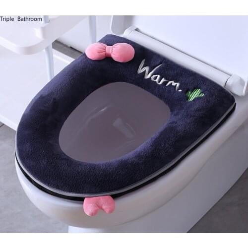 Creativity Cute Universal Soft Type Keep Warm Portable Toilet Mat Waterproof Washable Plush Toilet Set Home Bathroom Accessories