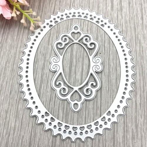 Lace Oval Frame METAL CUTTING DIES Stencil Scrapbooking Photo Album Card Paper Embossing Craft DIY